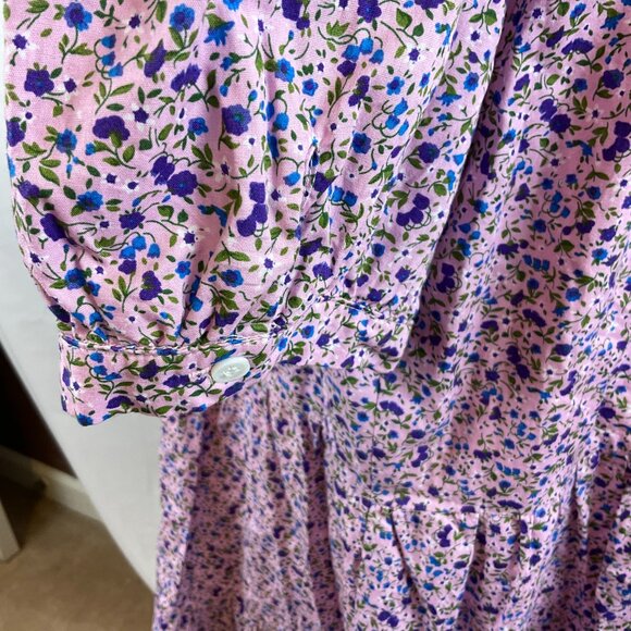Pomander Place Dress XXL Pink Purple Blue Green Floral Baby-Doll Style - Picture 9 of 14